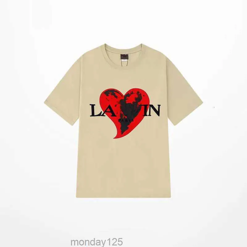 Brand Mens T-shirts Designer Luxury Lanvins Classic T Shirt Chest Letter Printed Lavin Shirt High Street Lavina Tshirts Shoe Cotton Loose Tees Lavin Hoodie 568