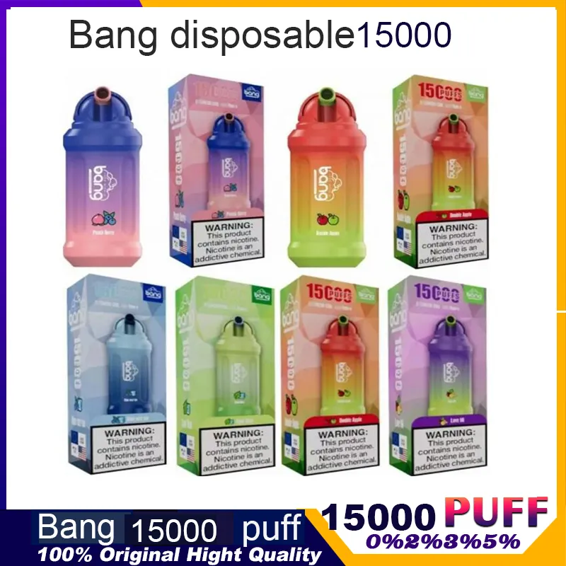 Puff Tornado Bang Maxi 15000 Puffs Vape jetable Puff 10000 Puff 12000 Bobine de maille de cigarette électronique E Cigarette Batterie rechargeable Vaper Pods