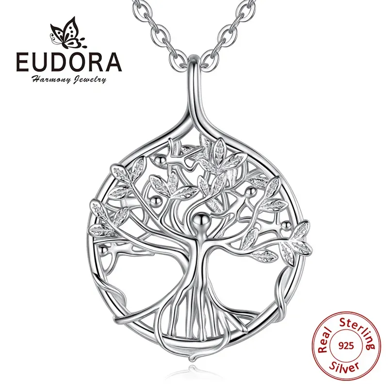 ネックレスEUDORA STERLING SILVER LIFE OF LIFE PENDANTシルバーファミリーツリーのネックレス