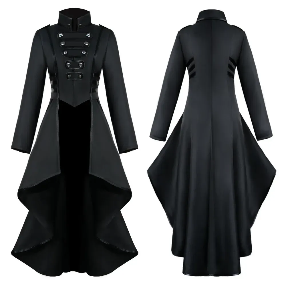 Jaquetas femininas jaquetas vintage gótico steampunk botão renda espartilho traje de halloween casaco tailcoat jaquetas streetwear casacos femininos quente