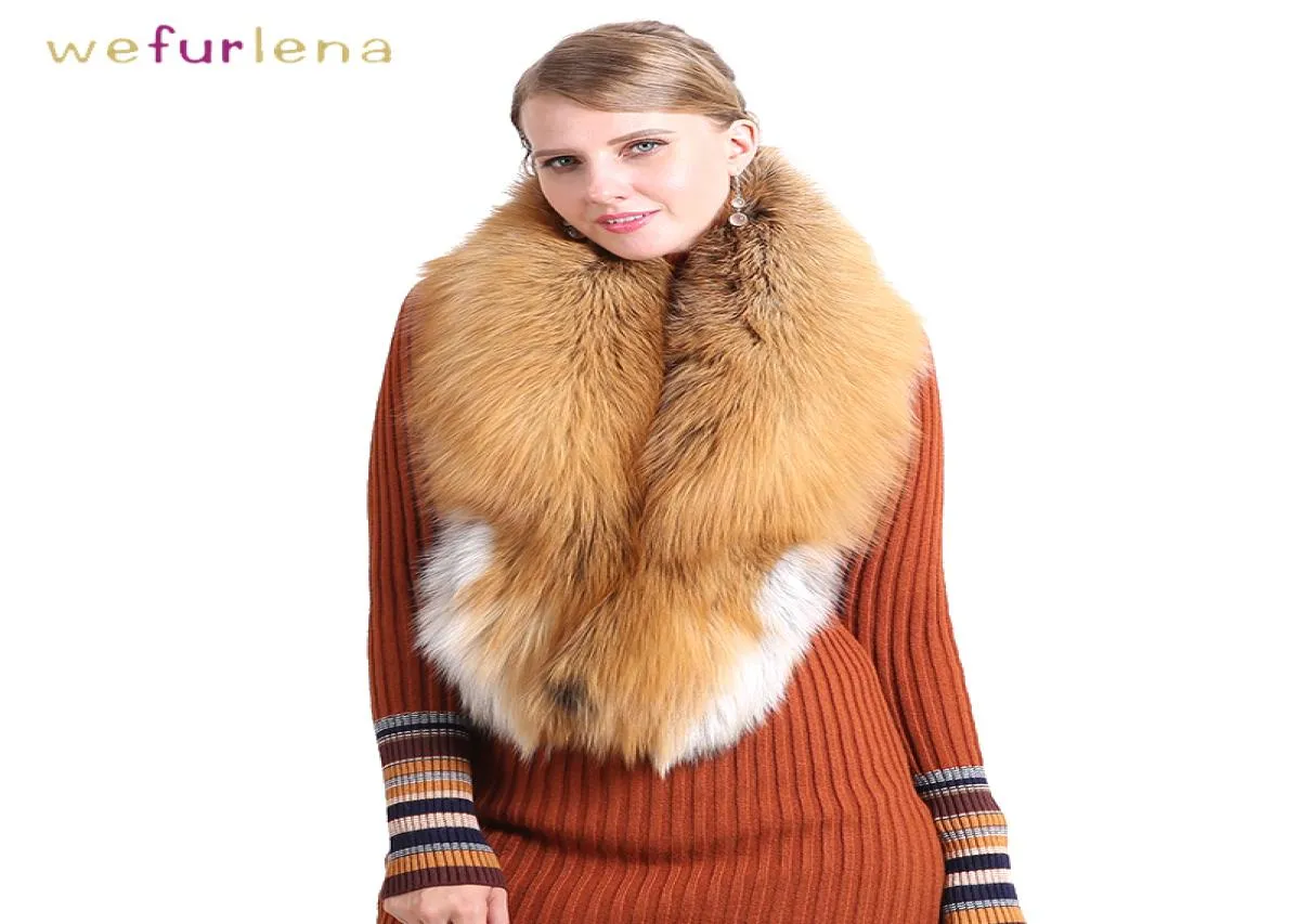 Luxurious 100% Real Fox Fur Collar Women Natural Fur Shawl Luxury Scarf Women Real Red Fox Down Wear y Scarf Wholesale Y2010074242944