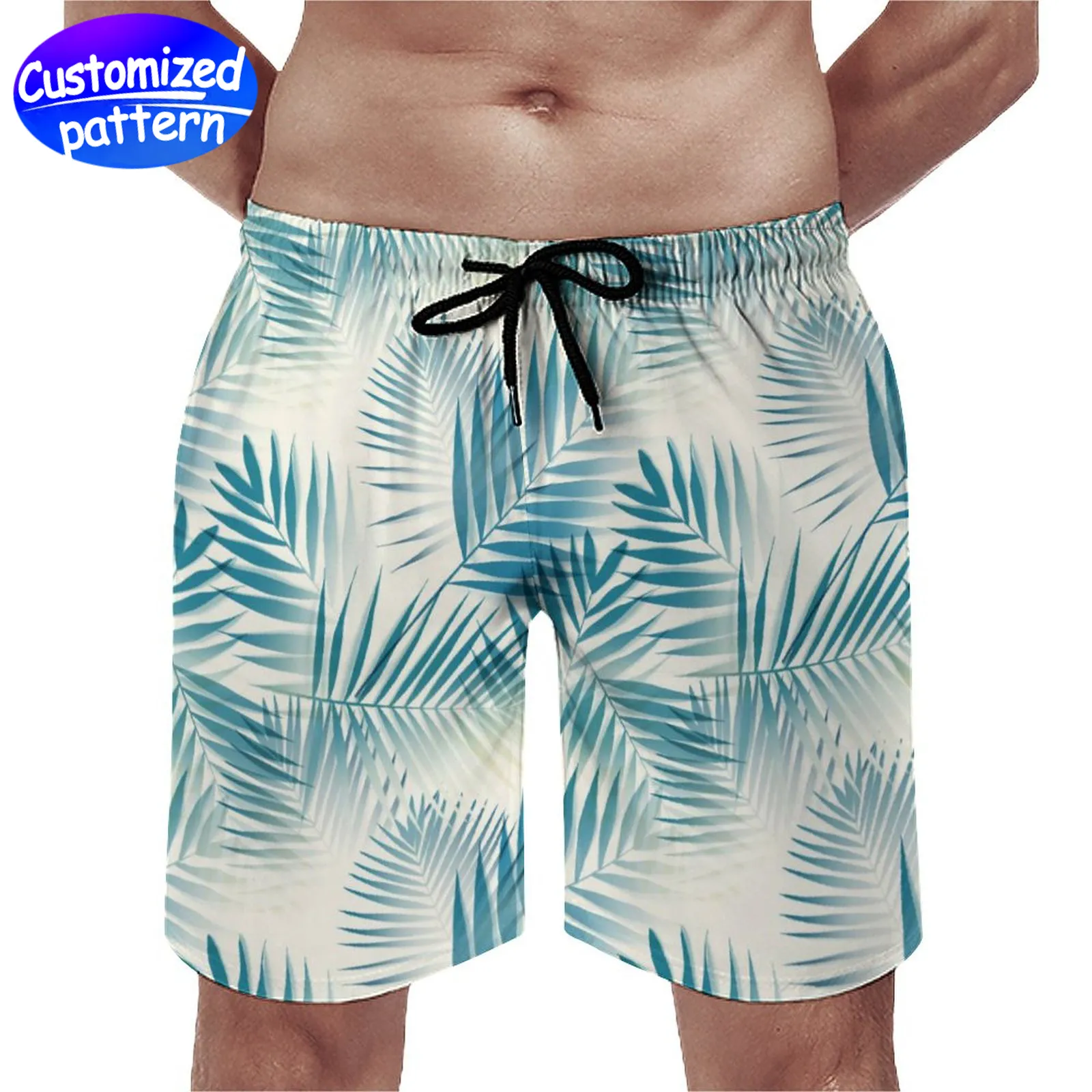 Pantalon de plage personnalisé pour hommes avec poche, respirant et confortable, ne bouloche pas facilement, cordon de serrage doublé de tissu en maille, cuir de pêche ample et décontracté, 170g, bleu ciel