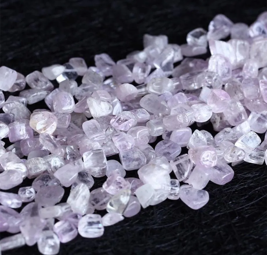 Discount Whole Natural Genuine Purple Pink Kunzite Spodumene Nugget Loose Beads Form 810mm Fit Jewelry 16quot 053453448297