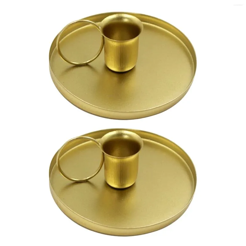 Titulares de vela 2pcs casamento decoração de casa suporte de castiçal de cabeça única quarto simples peça central sala de jantar desktop ferro arte escritório vintage