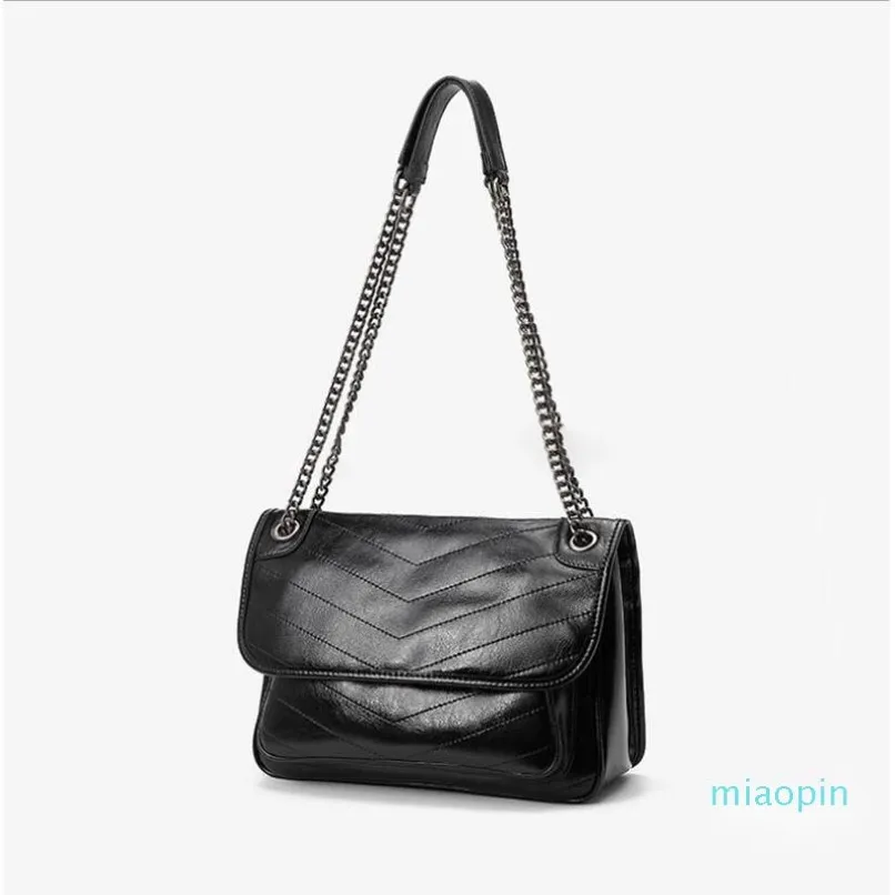 bags high-quality leather Fashion bag metal chain Irregular lines Mezzanine large-capacity comfortable handbags quilted messenger280s
