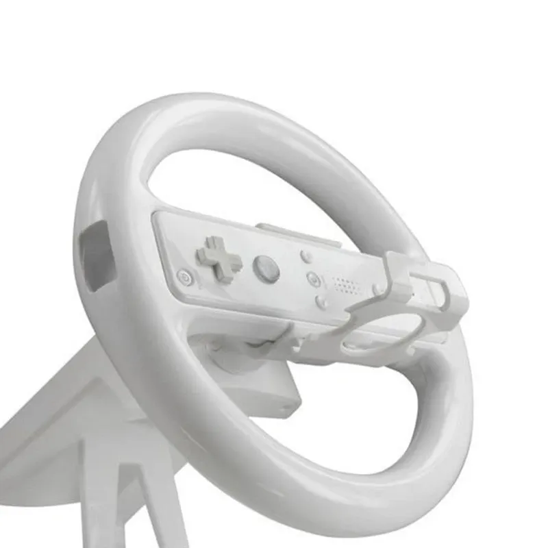 Wheels Support de volant de jeu de course multiangle blanc pour contrôleur de console Nintendo Wii