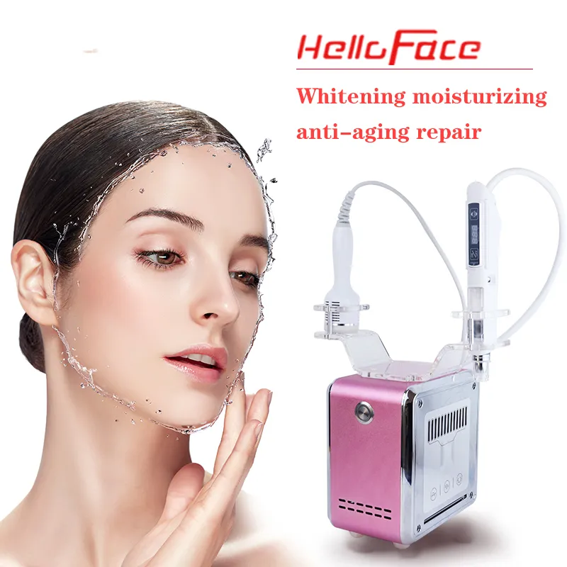 Bärbar 2 i 1 Mesogun Jet Facial Ice Hammer Skin Whitening Anti Wrinkle Removal Face Lifting Beauty Machine