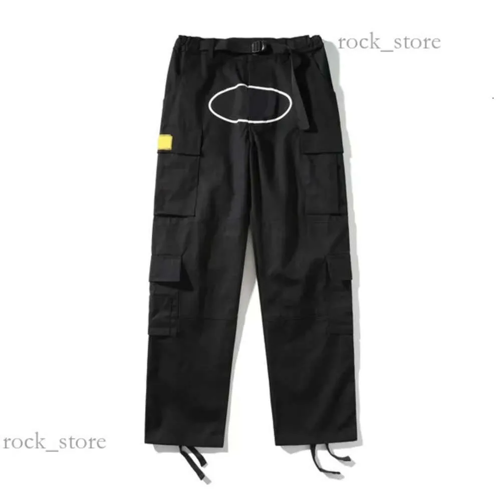 Cortezd Cargo Herren Streetwear Hip Hop Bedruckte Freizeithose Militär Retro Multi-Taschen Gerade Lose Overalls Knopfleiste Paar Gerade Bein Trainingshose 725