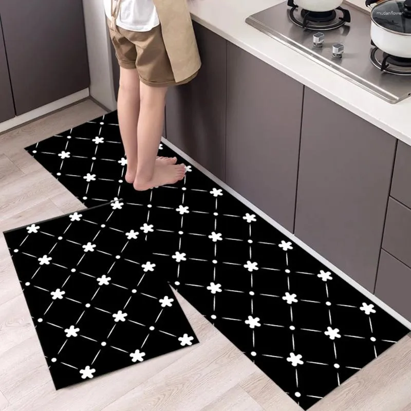 Carpets Modern Non-slip Kitchen Mat Floor Carpet House Hold Long Strip Polyester Cloth Single-sided Printing Door Home Decor