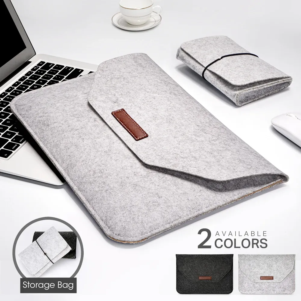 Sırt çantası dizüstü bilgisayar çantası kollu 12 13.3 14 15 16 inç yün keçe not defteri tablet çanta kapağı MacBook Air 13 Huawei Honor Magicbook MateBook