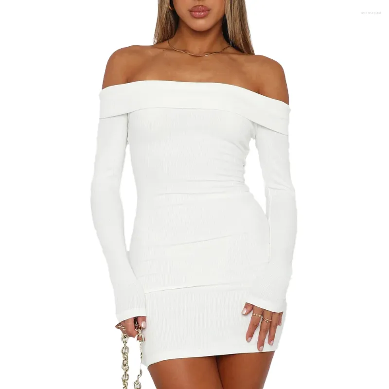 Fashion Off Shoulder Trumpet Long Sleeve Bodycon Dress Fashion Off Shoulder Trumpet Long Sleeve Bodycon Dress