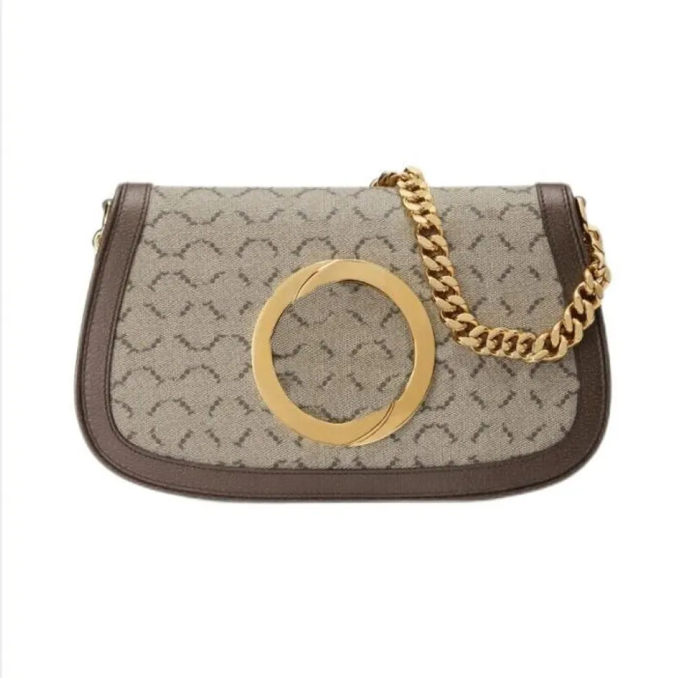 TZ Women's Blondie Collection Round Slåsande axelväska stor kapacitet kalvskinn crossbody väska delikat metallkedja med 335k