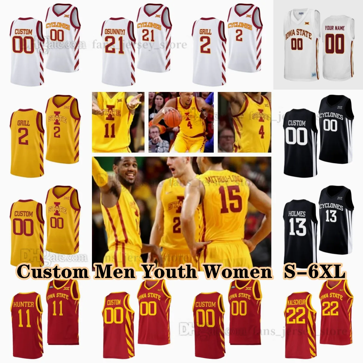 NCAA Custom S-6XL Iowa State Cyclones College College 10 Keshon Gilbert Jerseys 0 Tre King 3 Tamin Lipsey 12 Robert Jones Demarion Watson Kayden Fish Conrad Hawley