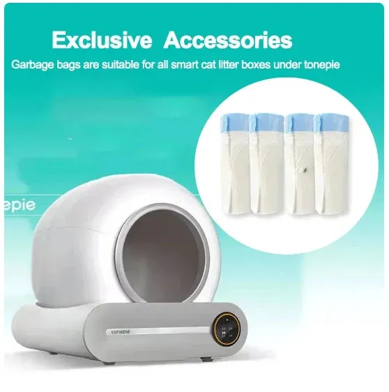 Smart Cat Litter Box Bags 4 Rolls of 240 Degradable Cat Waste Trash Bags for Litter Disposal