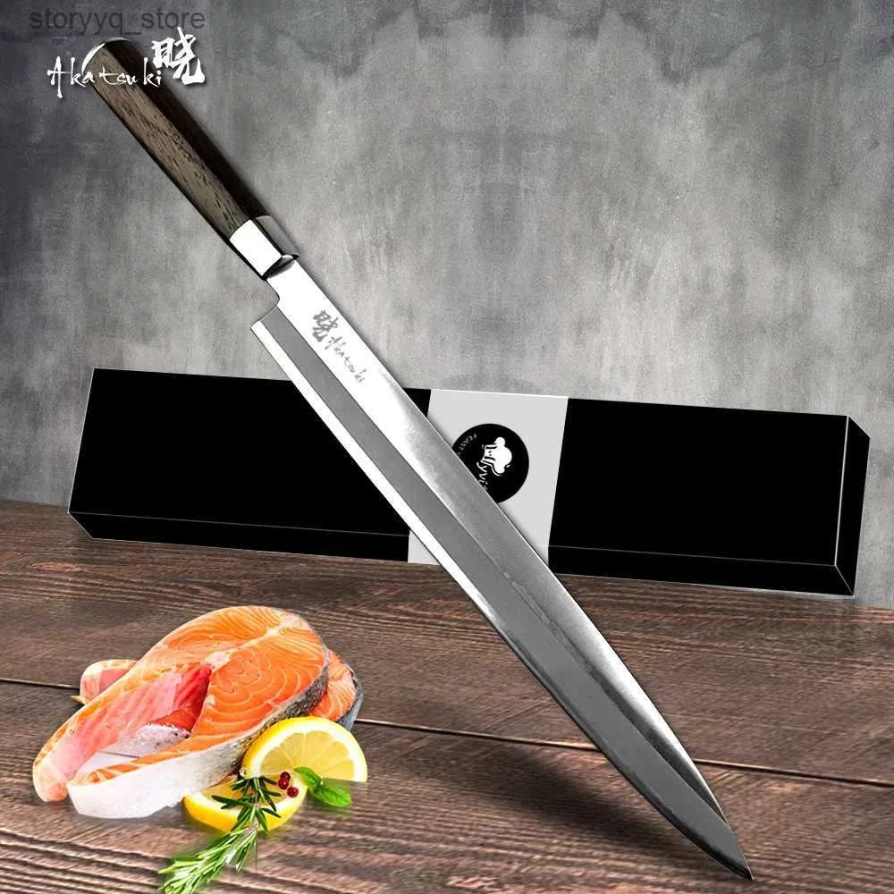 Keukenmessen Japans keukenmes Sushi Sashimi-mes 7CR17 440C High Carbon Superieur Japans staal Zalmmes Snijmachine Wengéhouten handvat Q240226