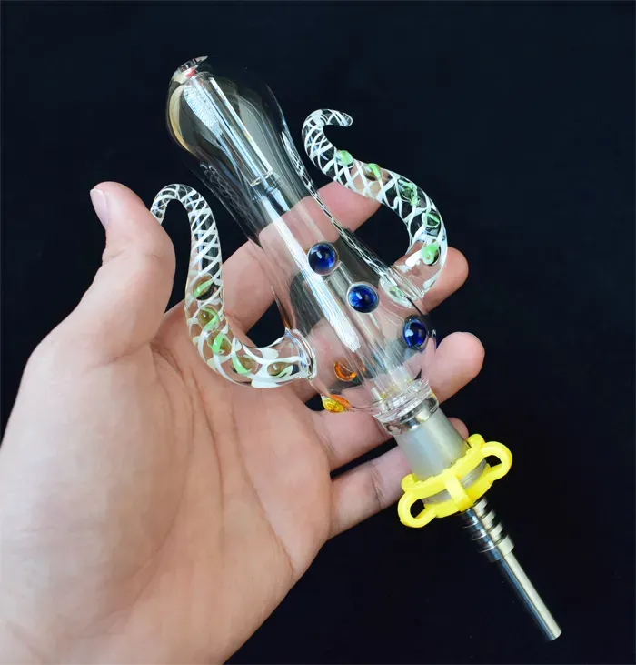 2021 NEW Version 5.0 NC Set Octopus Design 14mm NC Kit with titanium nail mini Glass Water Pipes Bong