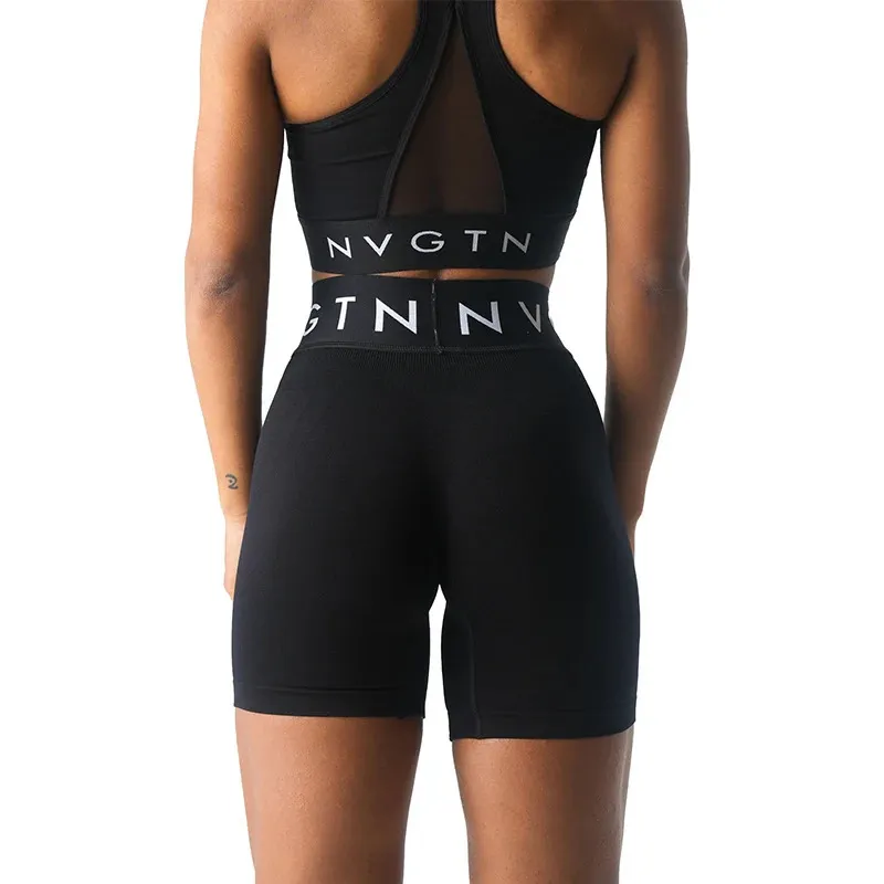 Nvgtn Sport sans couture Shorts Spandex Shorts femme Fitness élastique respirant hanche-levage loisirs Sports course 240226