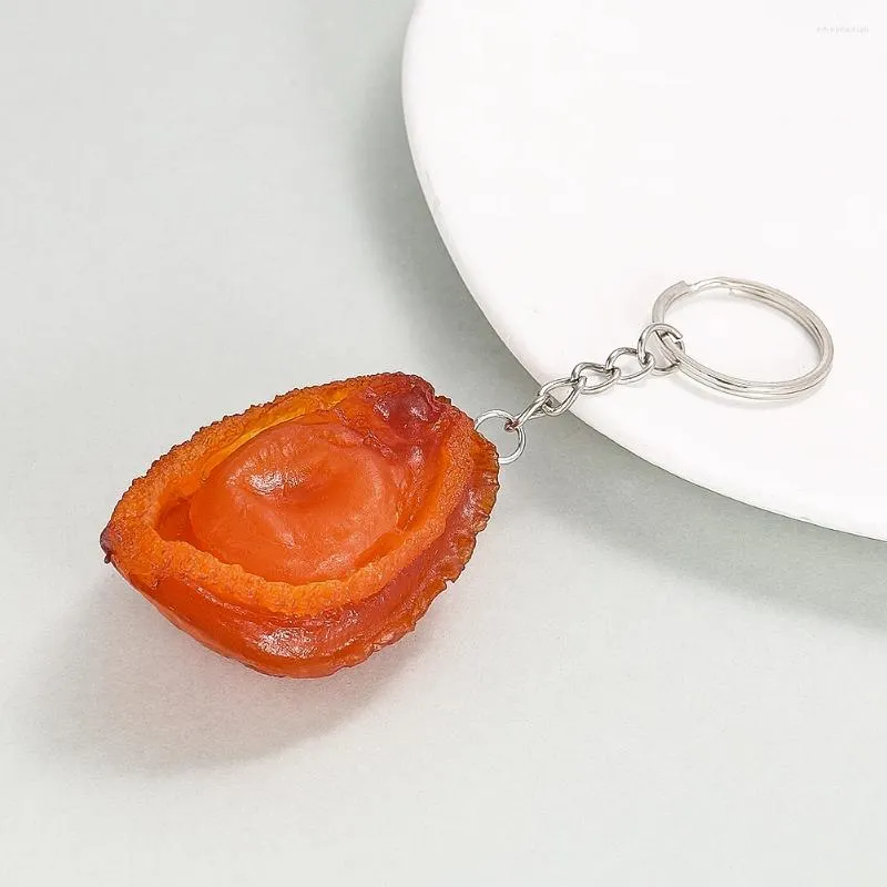 Keychains Simulation Abalone Pendant Keyring PVC HESIN Food Model DIY Kitchen Props Key Chain for Bag Charm Kid's Toys ShopWindow Display