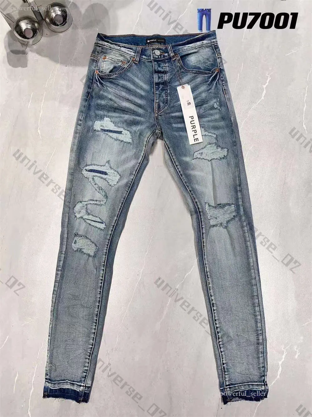 2024ss Nouveaux hommes violet jeans designer jeans mode en détresse déchiré motards femmes denim cargo pour hommes pantalons noirs 2180