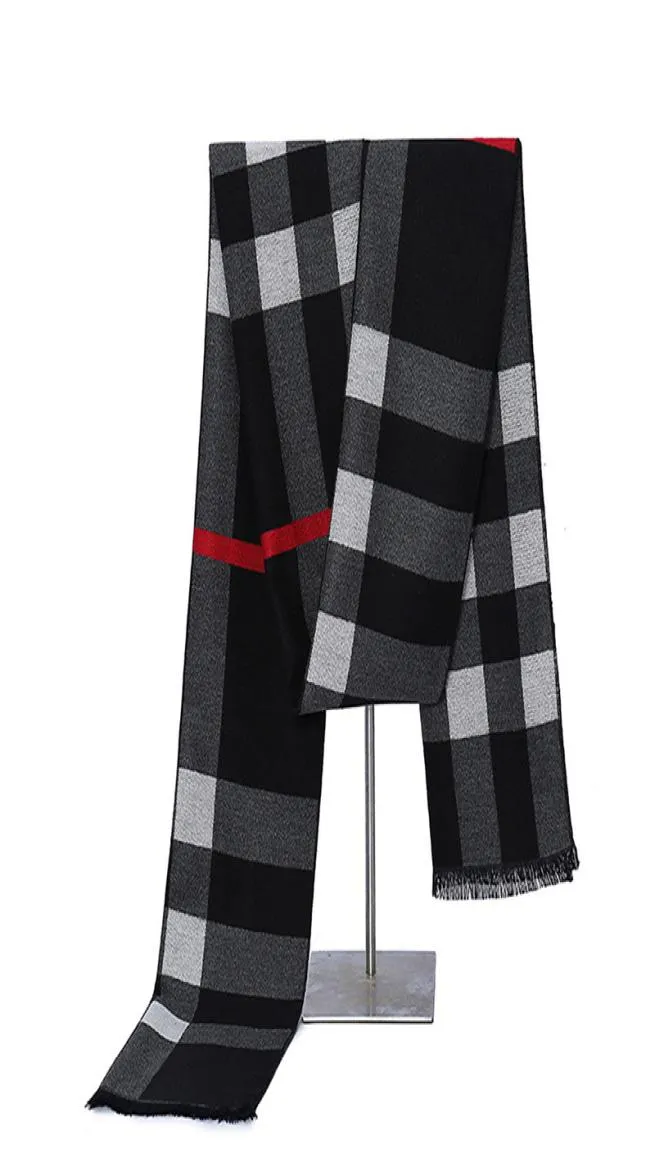 Klasyczny Men039s Scarf Cashmere Fashion Buisness Spoina Soft Scyn for Men Cashmere Lekki pasek Plaid Winter Summer9498380