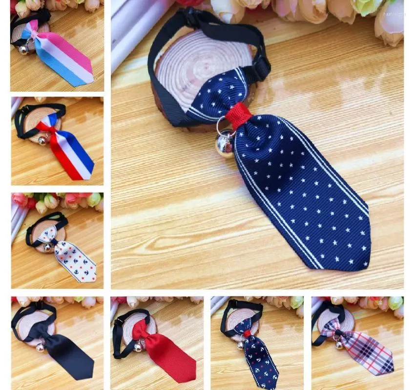 Vêtements pour chiens cravate de chat mignon Stripe Bow Pet Accessoires réglables