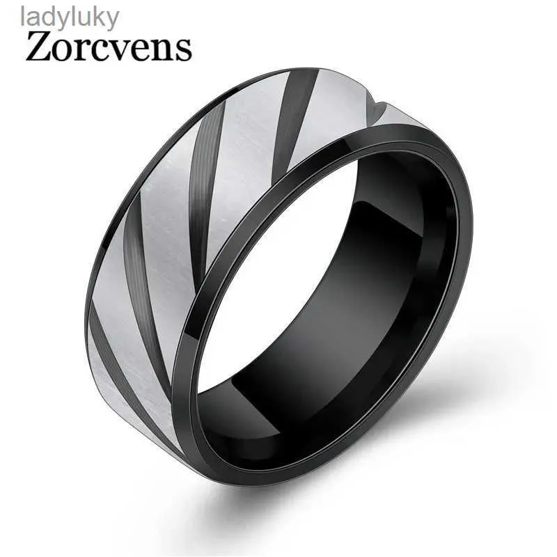 Solitaire Ring Zorcvens 2023 Новое четыре цветного обручального кольца из нержавеющей стали для женского мужчина модные ювелирные украшения Высококачественное оптом 240226