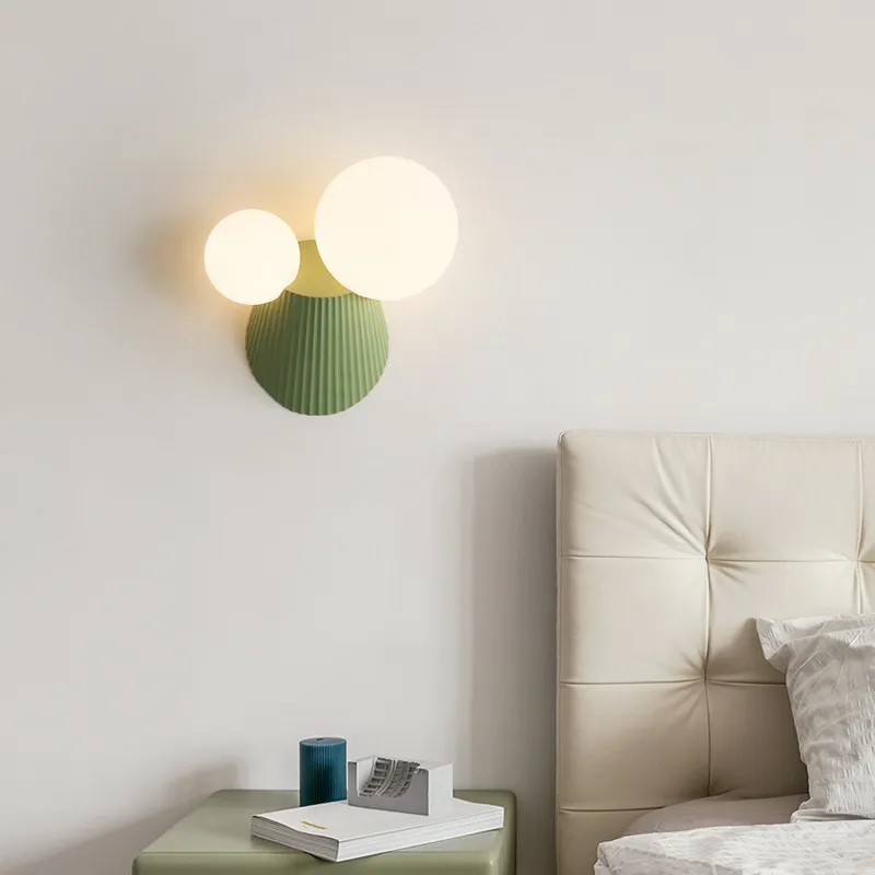 Kremowy kaktus lampa ścienna dla dzieci, lampka nocna, prosta i kreatywna salon sypialnia Ściana światła