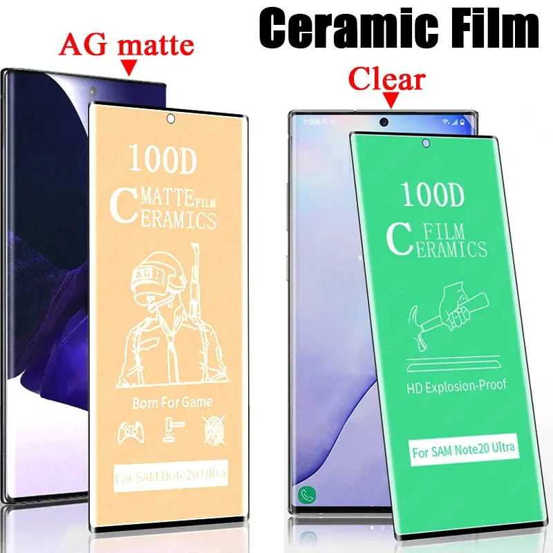 3D Curved Ceramic Film Screen Protector för Samsung S22 S21 Ultra Note 20 Ultra S10 Plus S20 Ultra Note 10 Pro S21Plus Shatter Proof Full Coverage Protective Film