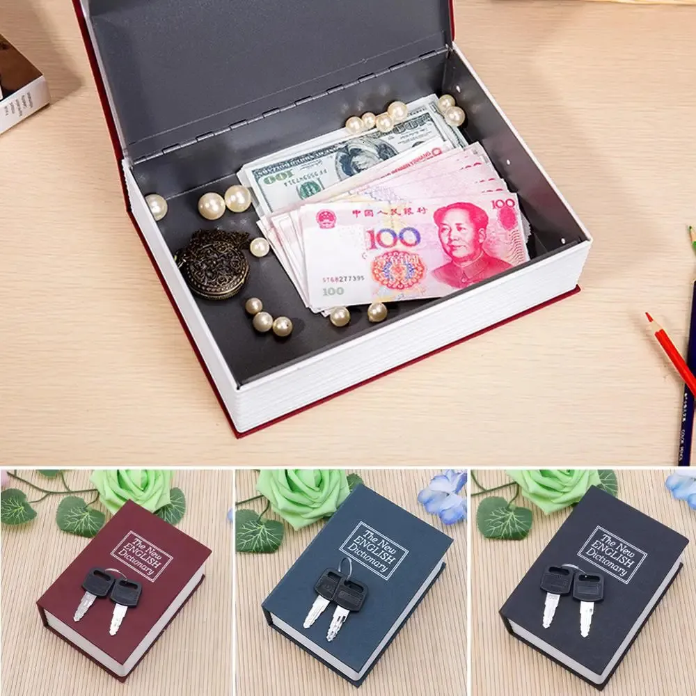 JAVRICK Mini Home Security Dictionary Book Safe Cash Jewelry Storage Key Lock Box with Security Combination LockKey Hidden 240223