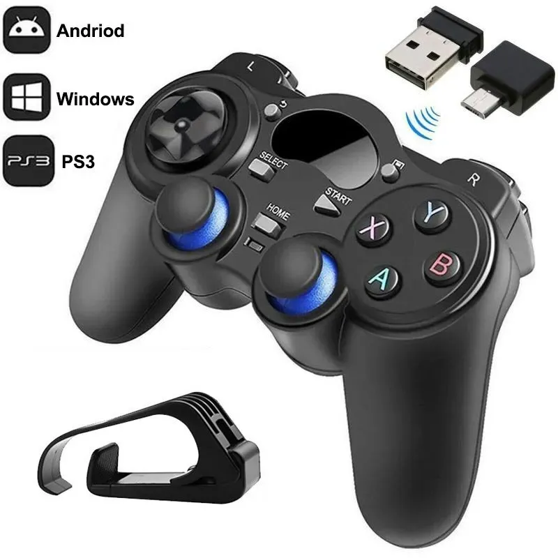 Manettes 2.4G USB sans fil Android contrôleur de jeu Joystick Joypad avec convertisseur OTG pour PS3/téléphone intelligent pour tablette PC Smart TV Box