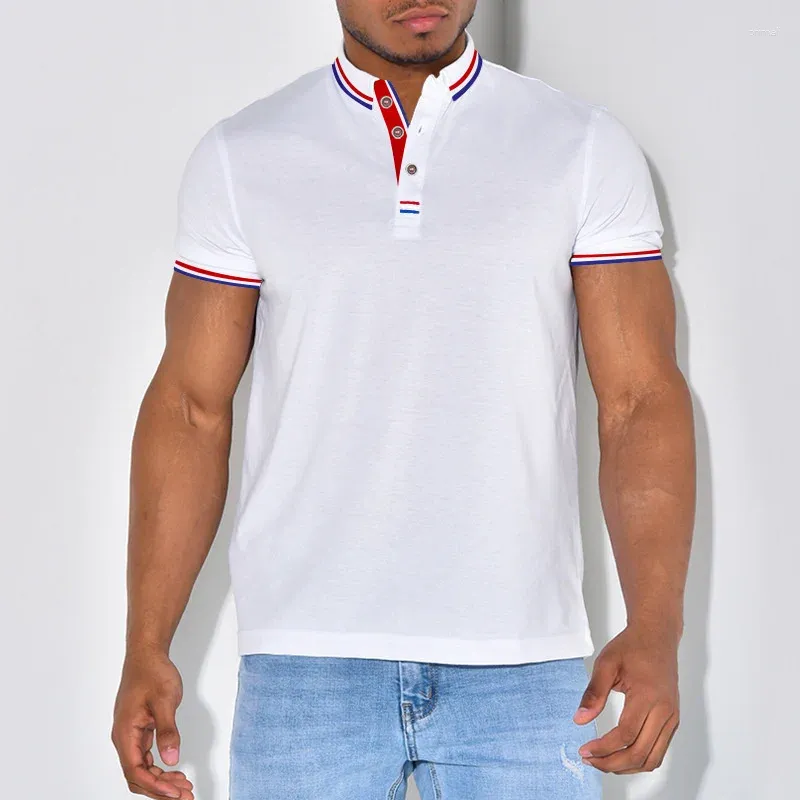 Men's Polos Summer Short Sleeved Polo Shirt Youth Solid Luxury Lapel Business Casual T-shirt