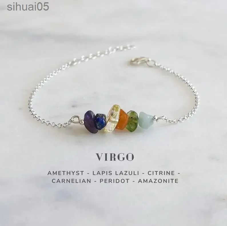 Beaded Virgo Crystal Armband Zodiac Horoscope Jewelry YQ240226