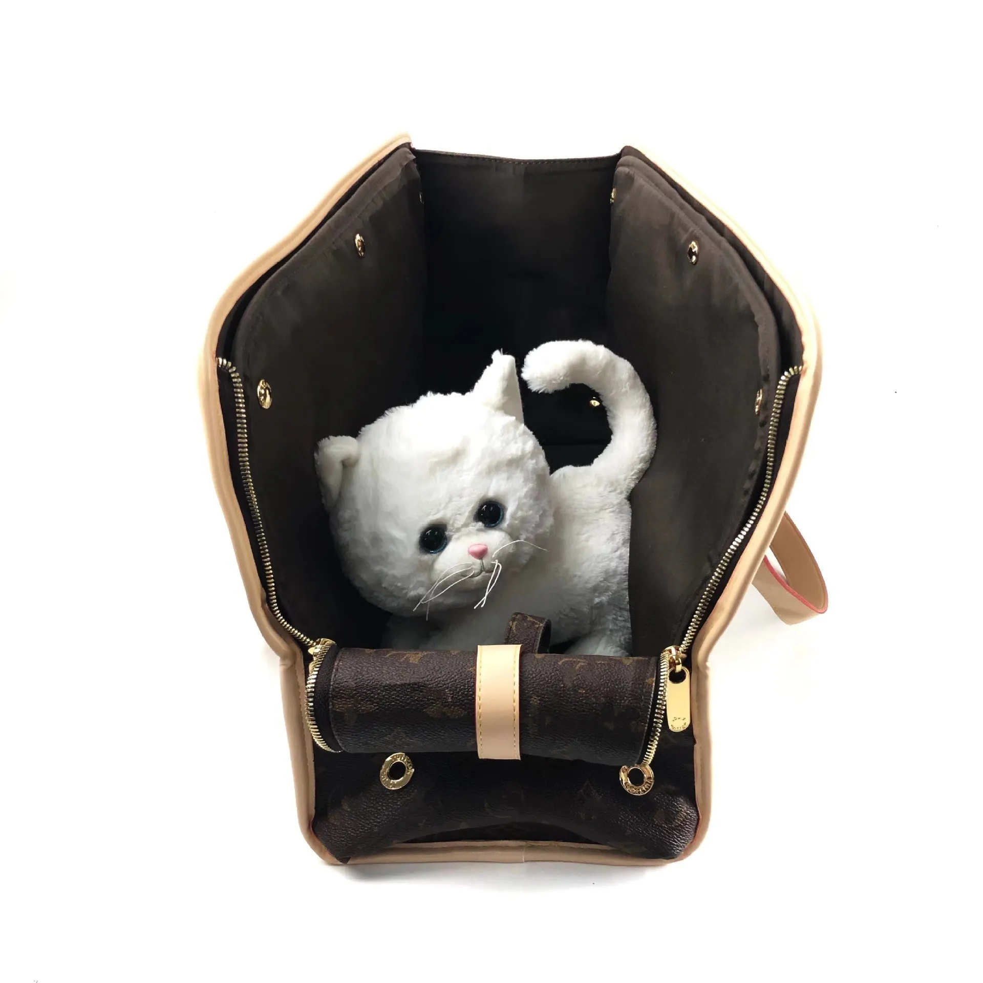 Trasportino per cani Design pieghevole Modello Pomerania Maltese Borsoni per cani di piccola taglia Borsa da trasporto per gatti Zaino impermeabile Borsa da gita per animali domestici con lettere alla moda di grandi dimensioni