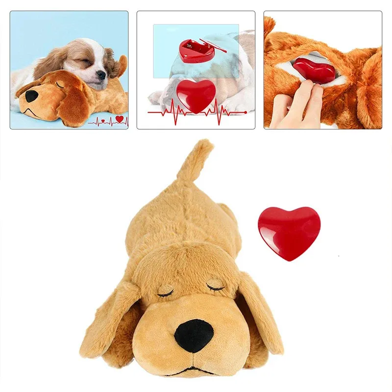 Pet batimento cardíaco filhote de cachorro treinamento comportamental confortável aconchego ansiedade alívio sono boneca durável brinquedo suprimentos 240220