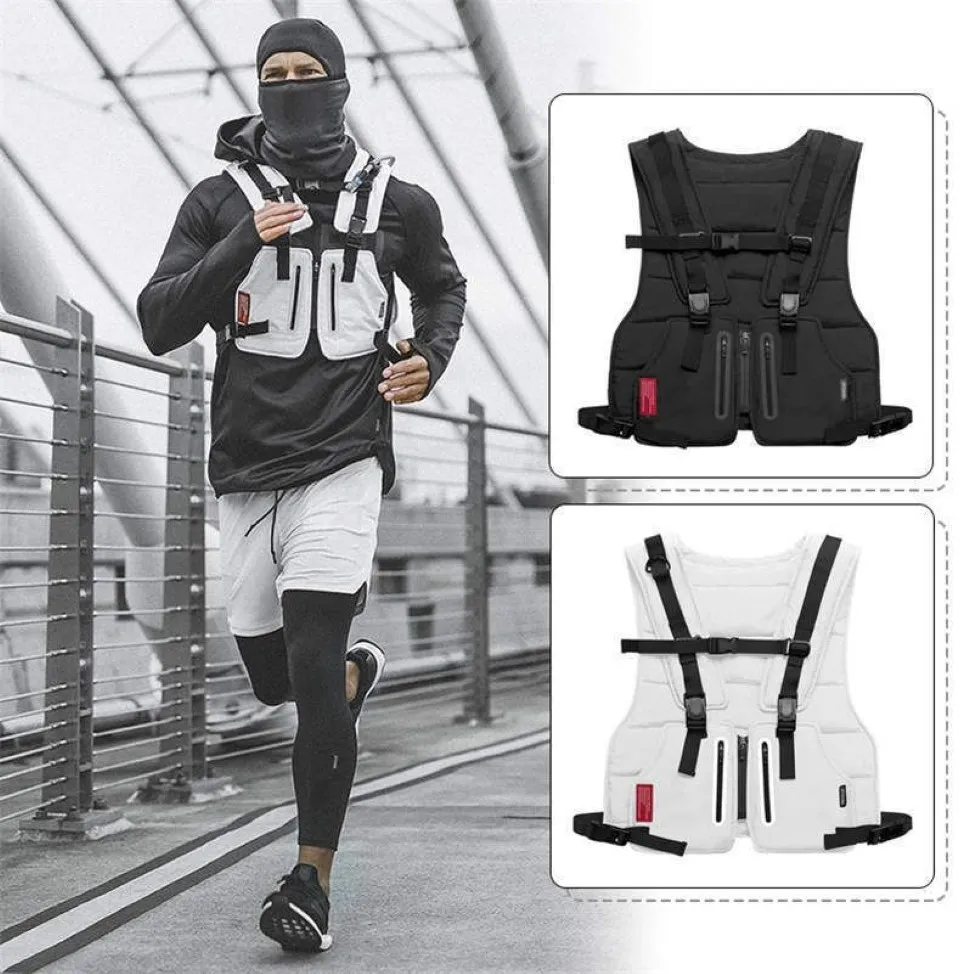 Nouveau gilet tactique multifonction Sports de plein air Fitness hommes hauts de protection gilet poches à glissière sac de taille T200113274C