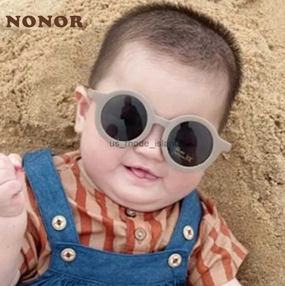 Sunglasses Frames NONOR Kids Cute Fashion Round Children Vintage Sunglasses Boy Girl UV Protection Classic Eyewear