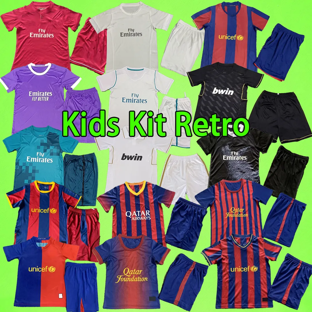 Çocuk Kiti Barcelona Retro Futbol Formaları Ronaldinho Ronaldo 04 05 06 07 08 09 10 11 12 13 14 15 17 18 18 Erkek Futbol Gömlek Gerçekleri Figo Zidane Henry Bale Kaka Üniforma Madrids