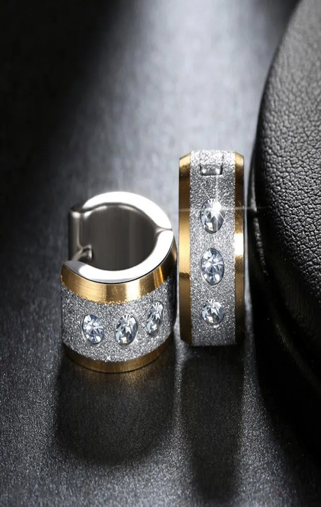 JEWELS Stud LeadNickel Boucles d'oreilles en petit cercle en acier inoxydable pavé brillant CZ Punk Rock Hoop boucle d'oreille pour femmes ou hommes GTE012656574