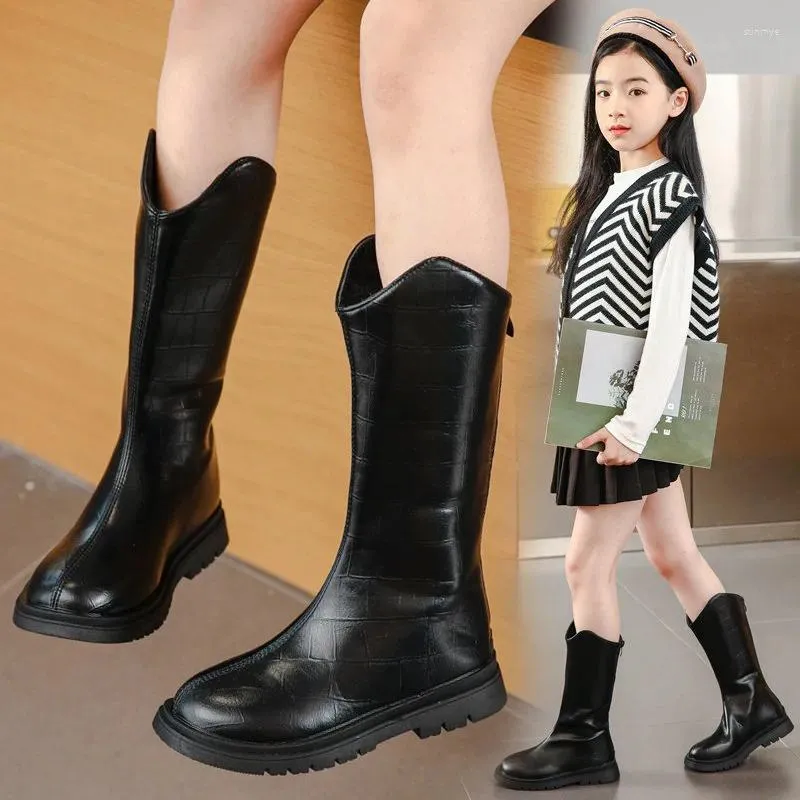 Kids Mid Calf Boots 2024 Non Slip Solid Color Fashionable Princess Catwalk From Sunmye 20.15 DHgate.Com