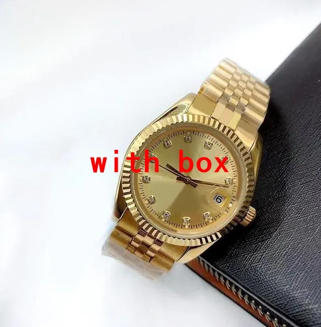 Datejust lodowe zegarek designerski zegarki Mężczyźni 126234 Gold Slated 28/11 mm Wodoodporny Orologio 36/41 mm Wimbledon Automatyczna luksusowa zegarek ze stali nierdzewnej SB003 C23