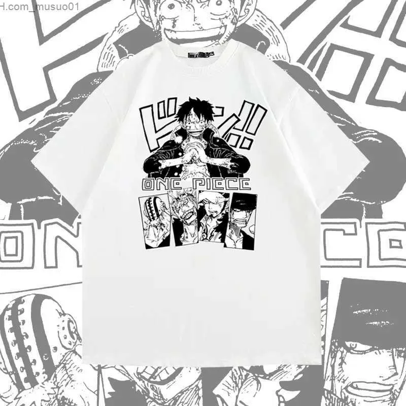 Erkek Tişörtler Erkek Tişört Anime Bir Parça Luffy Grafik Tshirt Karikatür Harajuku T Shirts Erkek Giysileri Y2K Street Giyim Üst Tees Comics Blousel2402