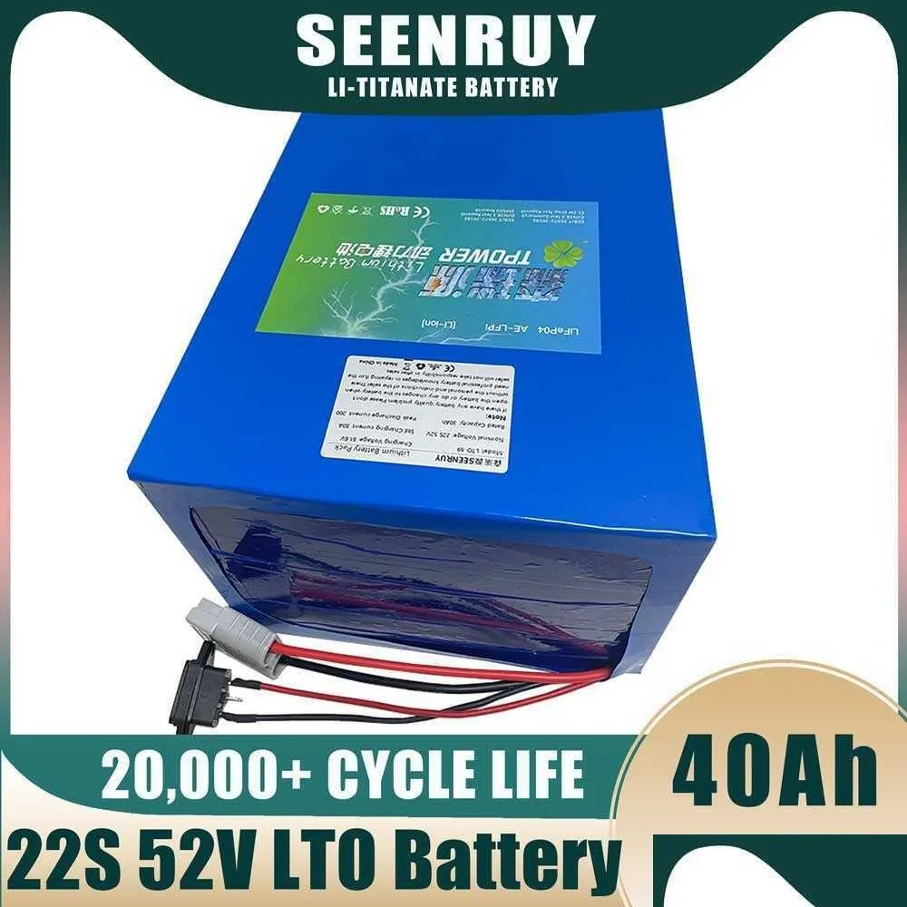 Аккумуляторы Seenruy 22 серии 52 В 40 Ач литиевая батарея Lto для электрического скутера 3500 Вт 4000 Вт, моторный цикл, Прямая доставка, электроника, зарядка Dhzx5