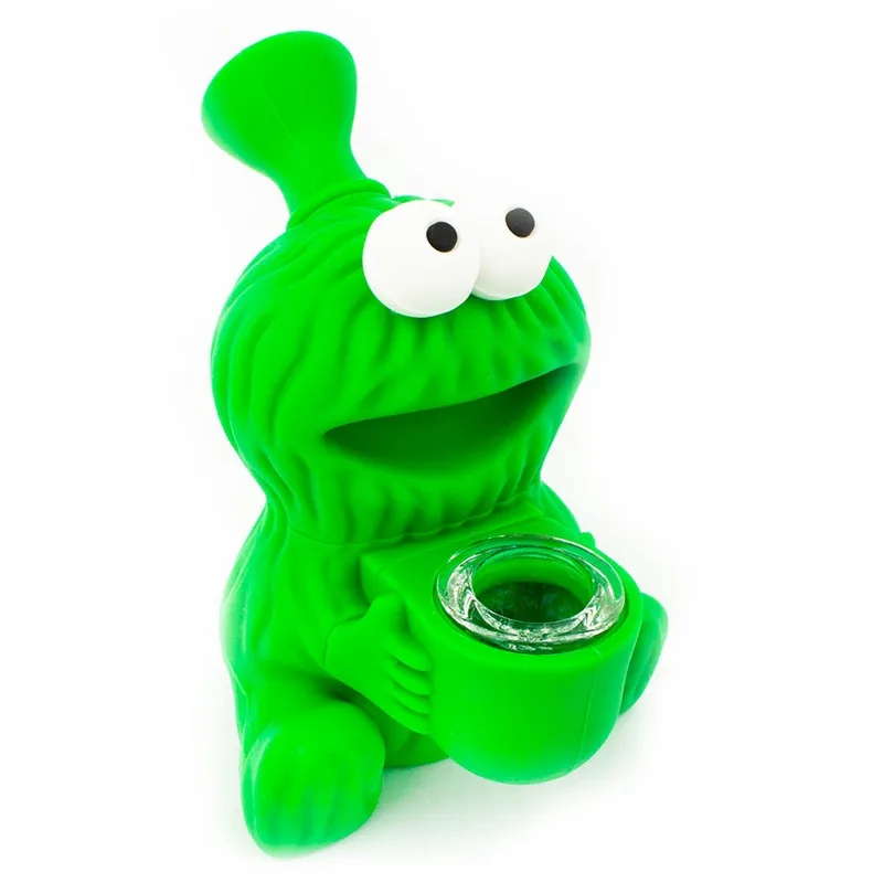 Tubi l'acqua in silicone a forma di rana colorata Tabacco bong Fumo Bubbler Narghilè Dab Rigs Accessori fumatori piattaforma petrolifera Bong