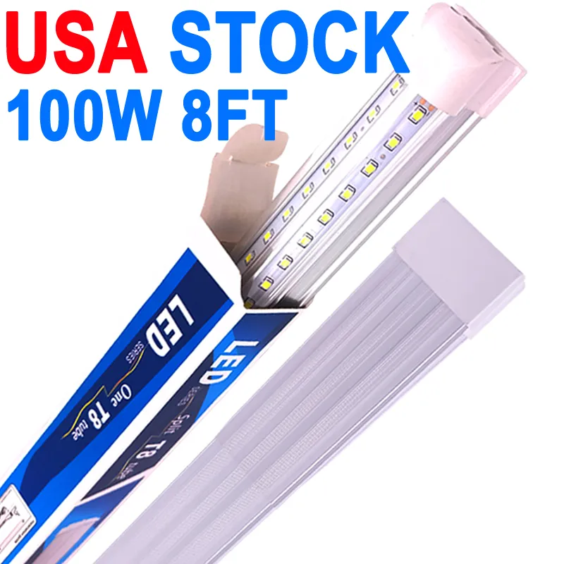 25 Paket LED T8 Dükkan Işığı 8ft 100W 6500K Gün Işığı Beyaz Bağlanabilir LED Entegre Tüp Işıkları, Garaj, Atölye, Workbench Crestech için LED Çubuk Işıklar