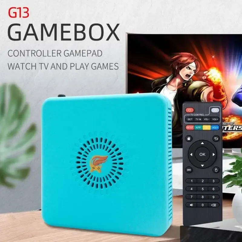 Consoles G13 Gamebox Android TV Box Fonction Double Système HD TV Machine de Jeu À Domicile Arcade Rétro Console de Jeu Vidéo 60 Émulateurs 40000 Jeux