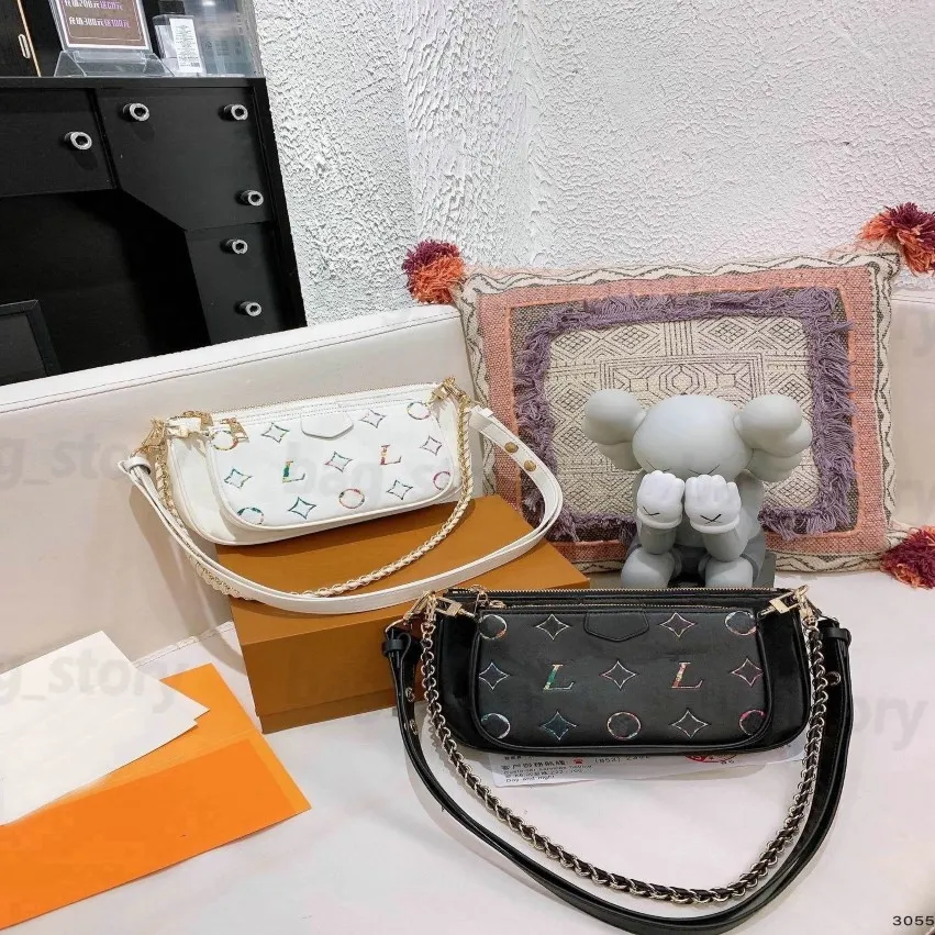 Multi Pochette Accesorios Bolso Diseñador Mujer Cadenas multicolores Bolsos Bolso bandolera Monedero con monedero Desmontable Canva315F