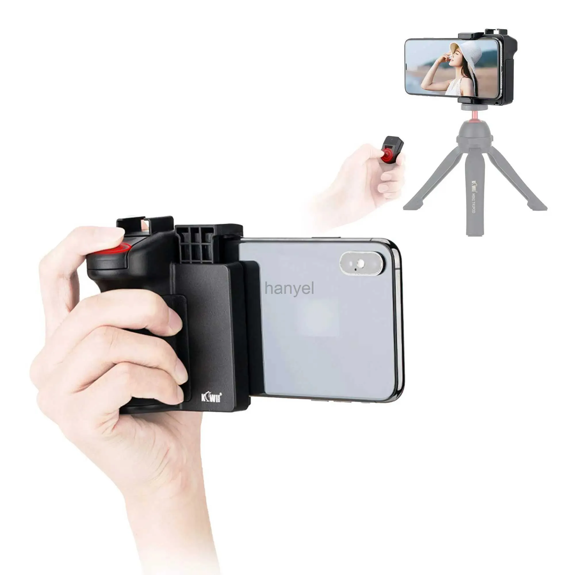 Selfie-Einbeinstative, kabellose Fernbedienung, Handgriff, Schnappgriff, iPhone-Kamera-Handgriff mit Auslöser, 1/4-Schraube für iPhone 15, Selfie-Stick-Stativ, 24329