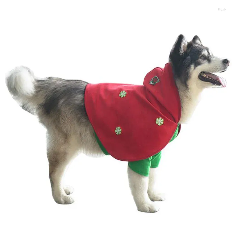 Dog Apparel Christmas Clothes Red Xmas Pet Coat Outfit Party Costume Cloak Santa Reindeer Dress Up For Medium Large Animals M-6XL Size