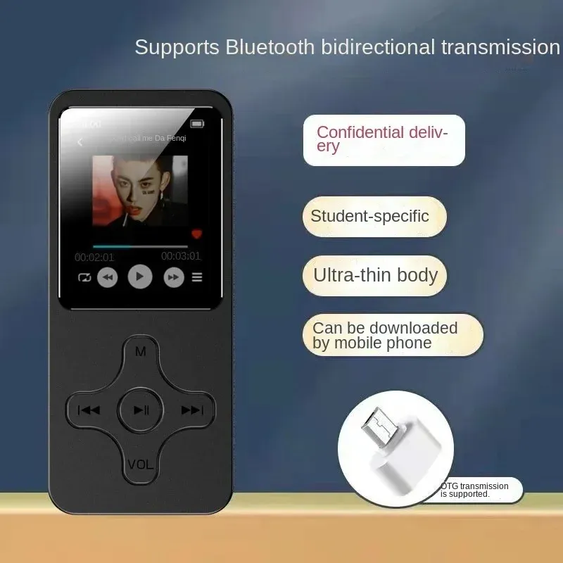 Haut-parleurs 8128 Go Bluetooth lecteur mp3 de 1,8 pouce portable High Fidelity Player Walkman Support Speaker Speaker FM Recording Ebook Étudiants