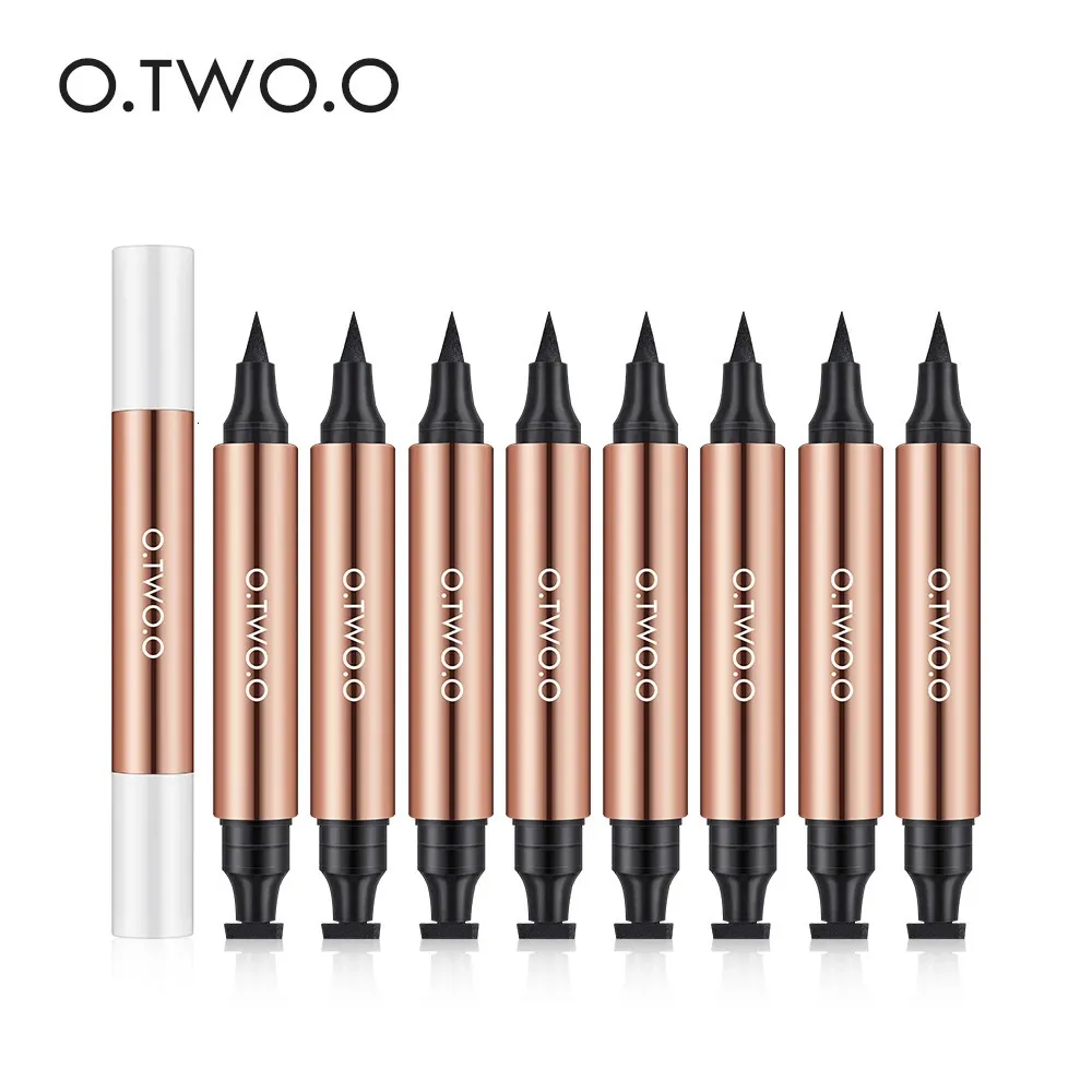 OTWOO 8 pièces tampon Eyeliner liquide crayon noir longue durée imperméable facile à porter cosmétiques maquillage pour les yeux 240220